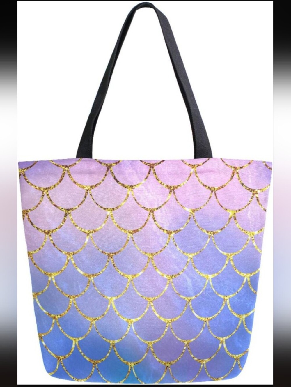 Mermaid 🧜🏽‍♀️ Gradient Canvas Tote Bag-💙💜